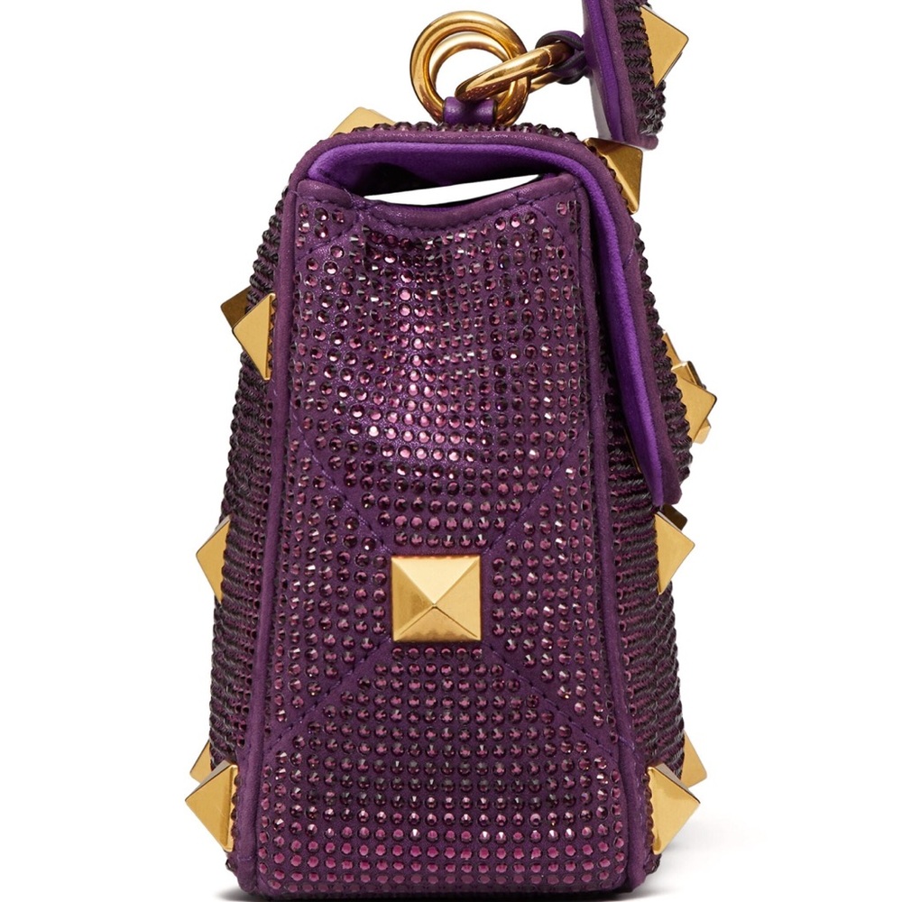 Rare Stunning Valentino Rockstud Shoulder Bag Purple Shoulder Bags, like New - Picture 11 of 13